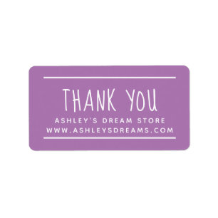Cute Small Business Lavender Lila Tack Adressetikett