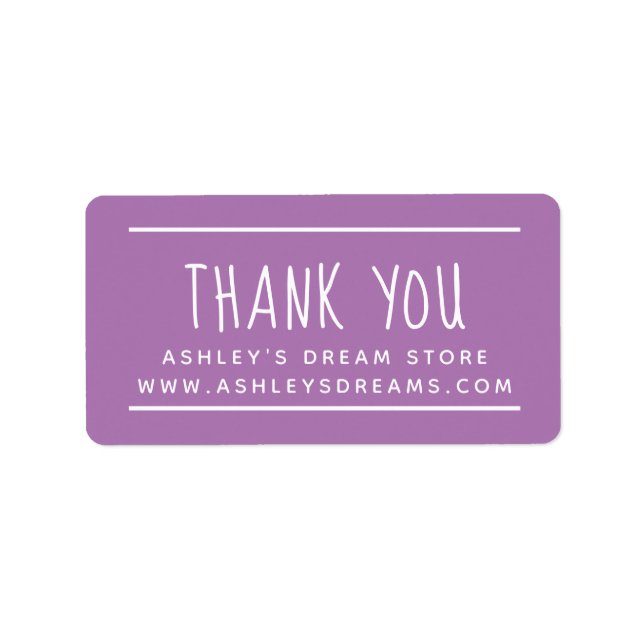 Cute Small Business Lavender Lila Tack Adressetikett (Framsidan)