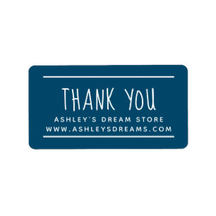Cute Small Business Ocean Blue-Tack Adressetikett