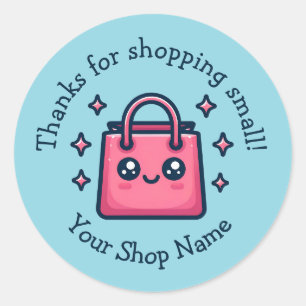 Cute Small Business Tack för att du köper små Runt Klistermärke