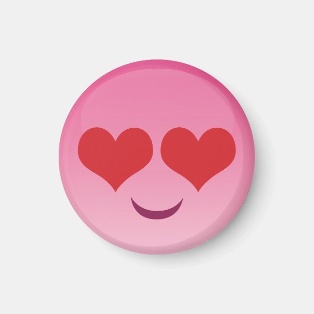 Cute & small hearts ögon rosa emoji magnet (Framsidan)