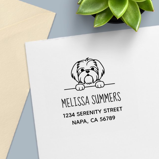 Cute Small Hund Shih Tzu Adress Självfärgande Stämpel (Skapare uppladdad)