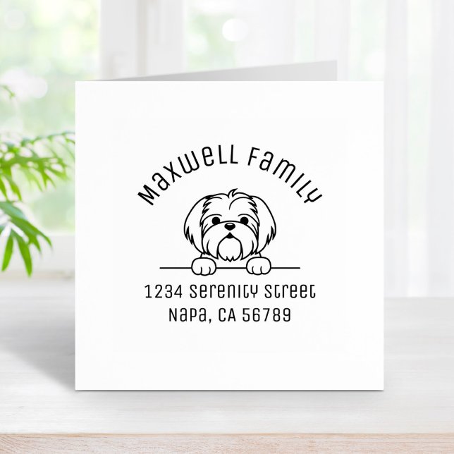 Cute Small Hund Shih Tzu Arch Adress Stämpel (Skapare uppladdad)