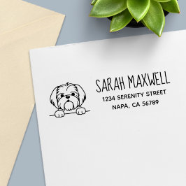 Cute Small Hund Shih Tzu-Returadress Självfärgande Stämpel