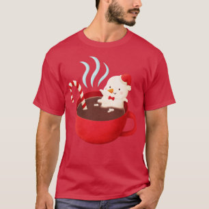 Cute Smälter Snögubbe i Hett Chocolate T Shirt