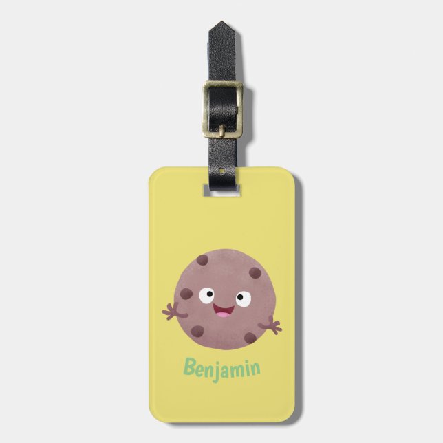 Cute Smart Chochad chip cookie tecknad Bagagebricka (Vertikal Framsida)