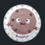 Cute Smart Chochad chip cookie tecknad Darttavla<br><div class="desc">En smart kaka med choklad chip som är söt,  illustration av lycklig tecknad stil.</div>