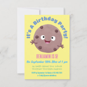 Cute Smart Chochad chip cookie tecknad Inbjudningar