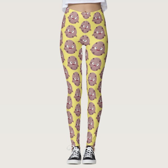Cute Smart Chochad chip cookie tecknad Leggings (Framsida)