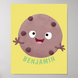 Cute Smart Chochad chip cookie tecknad Poster