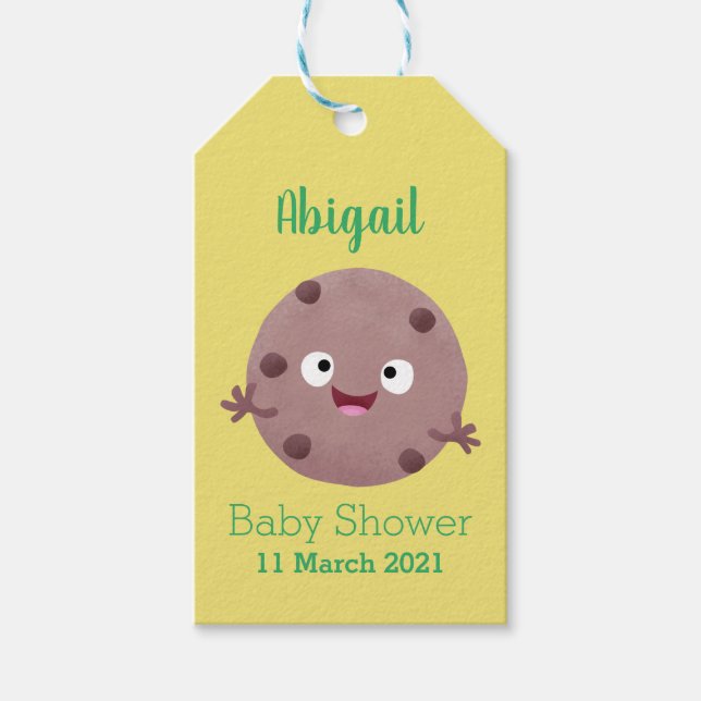 Cute Smart Chochad chip cookie tecknad Presentetikett (Framsidan)