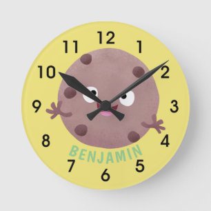 Cute Smart Chochad chip cookie tecknad Rund Klocka