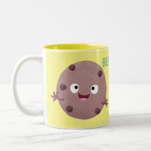 Cute Smart Chochad chip cookie tecknad Två-Tonad Mugg