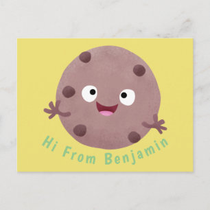Cute Smart Chochad chip cookie tecknad Vykort