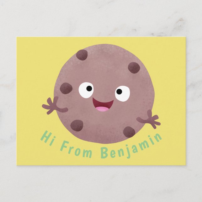 Cute Smart Chochad chip cookie tecknad Vykort (Framsida)