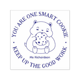 Cute Smart Cookie Hamster Teacher Encouragement Självfärgande Stämpel