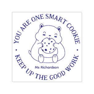 Cute Smart Cookie Hamster Teacher Encouragement Självfärgande Stämpel