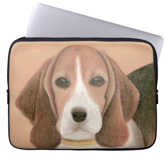 Cute Smart hund. Pastel Laptop Fodral (Framsidan)