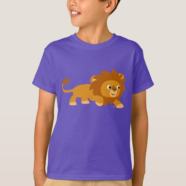Cute Smart Tecknad Lejona Barn T-shirt (Framsida)