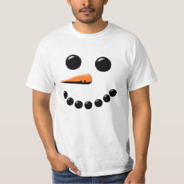 Cute Smilande Snögubbe Ansikte Festive Helgdag Jul T Shirt