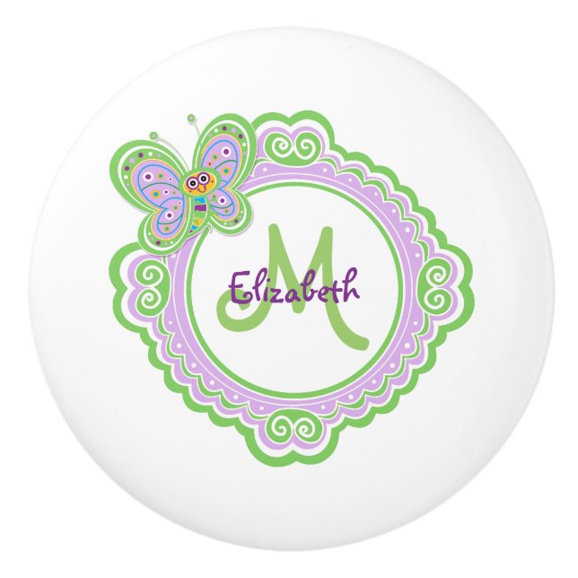 Cute Smildra Butterfly Monogram Knopp (Framsidan)