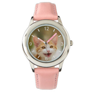 Cute Smildrande kattunge Ansikte Armbandsur