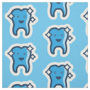 Cute Smildrande mousserande Teeth Mönster Tyg
