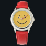 Cute Smile-klockor Armbandsur<br><div class="desc">Originalbild av freepik.com (används med licens),  ändrad av mig. Se min butik för fler objekt med uttryckssymboler.</div>