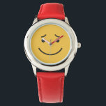 Cute Smile-klockor Armbandsur<br><div class="desc">Originalbild av freepik.com (används med licens),  ändrad av mig. Se min butik för fler objekt med uttryckssymboler.</div>