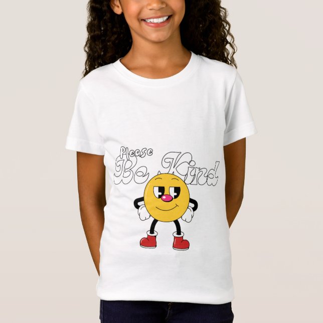  Cute Smiley Face Girls T-Shirt  (Framsida)