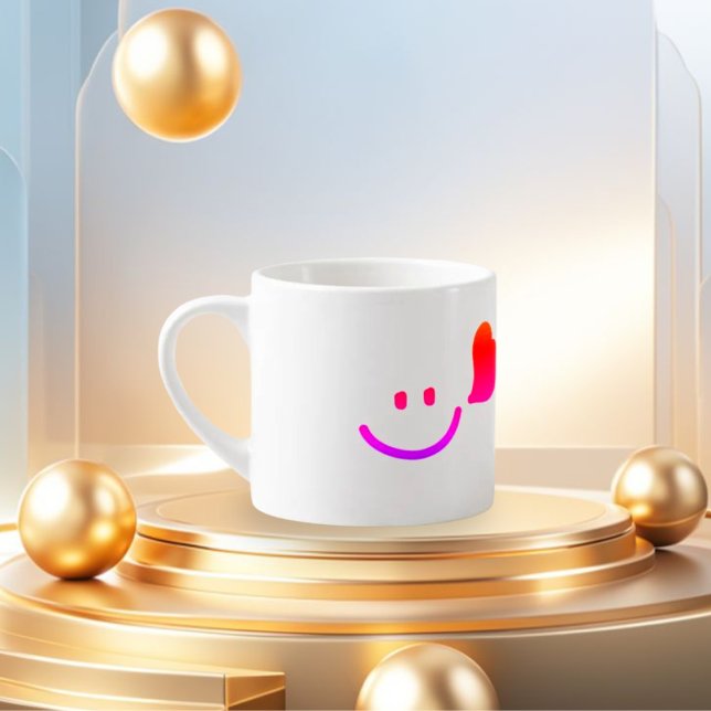 Cute Smiley face med hjärta - minimalistiskt Lyckl Espressomugg (Skapare uppladdad)