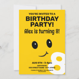 Cute Smiling Ansikte födelsedag Inbjudningar