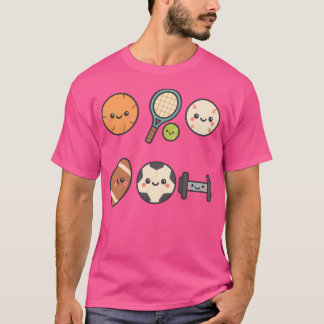 Cute Smiling Basketball Kawaii Sport T Shirt