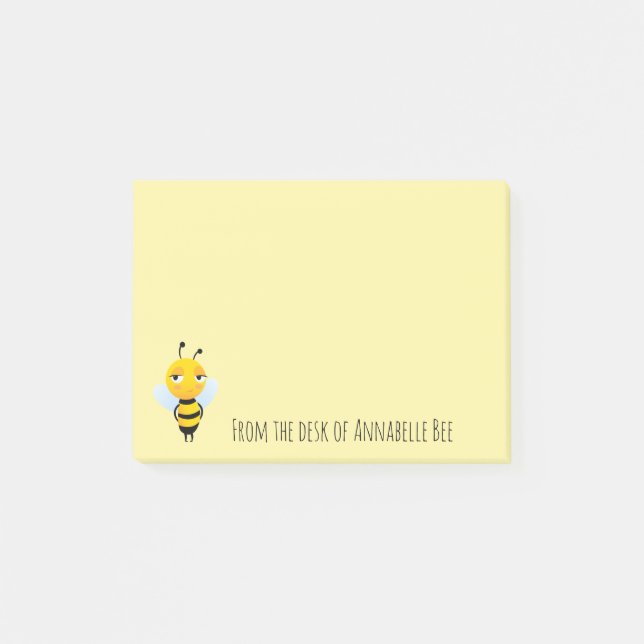 Cute Smiling Bee Post-it Notes Block (Framsida)