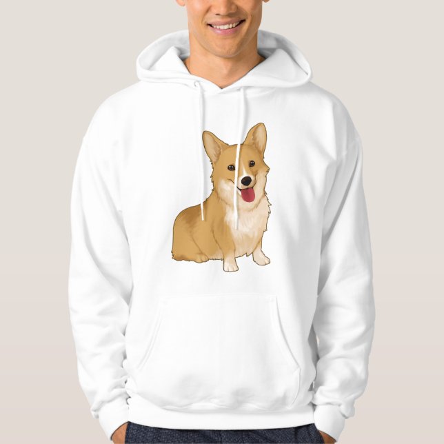 Cute smiling corgi hoodie (Framsida)