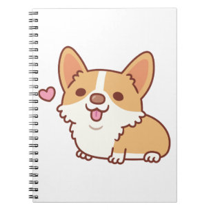 Cute Smiling Corgi Hund Anteckningsbok