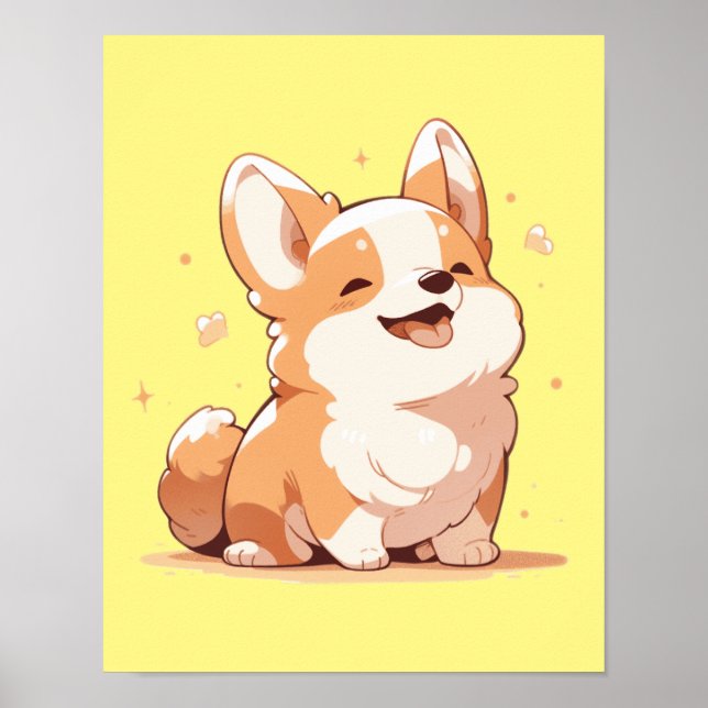 Cute Smiling Corgi - Poster (Framsidan)