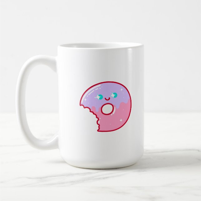 Cute Smiling Donut Kaffemugg (Vänster)