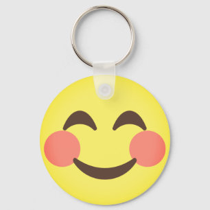 Cute Smiling Emoji Nyckelring