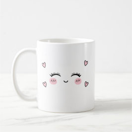 Cute Smiling Face Mug Soft Heart Aesthetic Kaffemugg