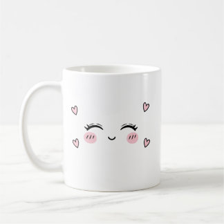 Cute Smiling Face Mug Soft Heart Aesthetic Kaffemugg