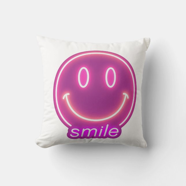 Cute Smiling Face Pillow – Cheerful Home Decor” Kudde (Framsida)