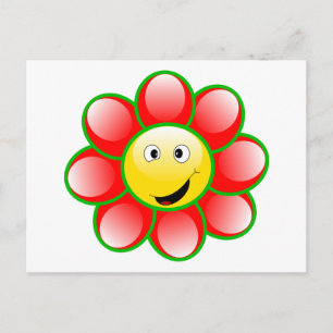 Cute Smiling Flower Vykort