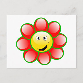 Cute Smiling Flower Vykort