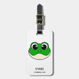 Cute Smiling Frog Bagagebricka