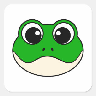 Cute Smiling Frog Fyrkantigt Klistermärke