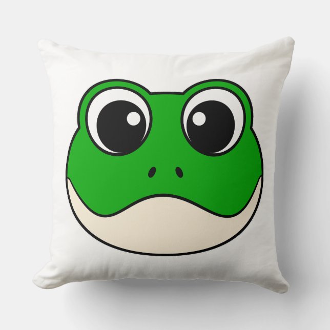 Cute Smiling Frog Kudde (Framsida)