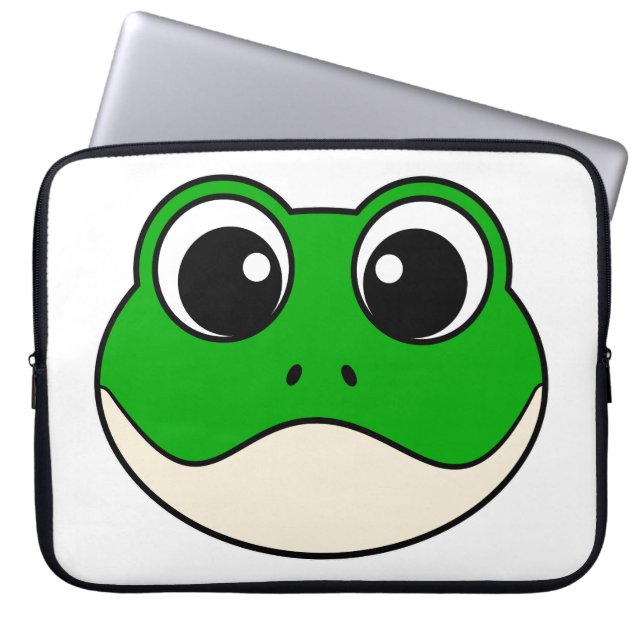 Cute Smiling Frog Laptop Fodral (Framsidan)
