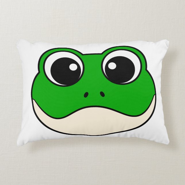 Cute Smiling Frog Prydnadskudde (Framsidan)