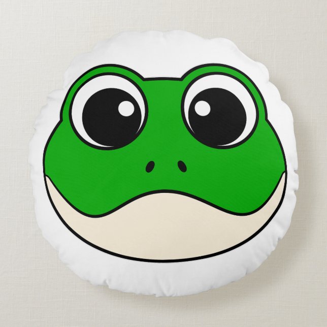 Cute Smiling Frog Rund Kudde (Framsidan)
